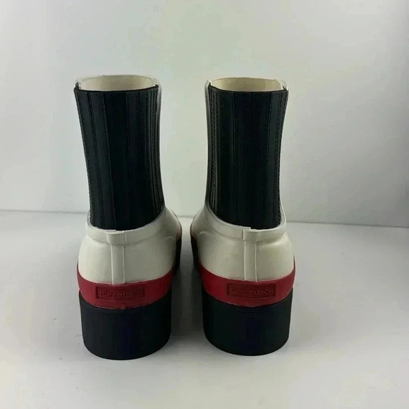 TORY BURCH Ivory White Foul Weather Hurricane Ankle Boots Size 8 M NWOT - Picture 5 of 9
